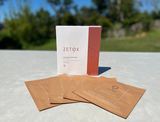 Zetox Luminous Sheet Mask 4 piece box set